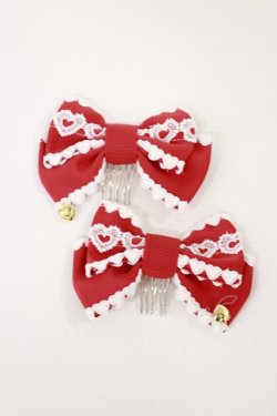画像1: Angelic Pretty / Love Heartfulコーム  レッド H-25-06-08-1038-AP-AC-NS-ZH