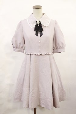 画像1: Rojita / 衿レーススリットシアー半袖ワンピース Free ピンク H-25-06-08-1010-LO-OP-NS-ZH
