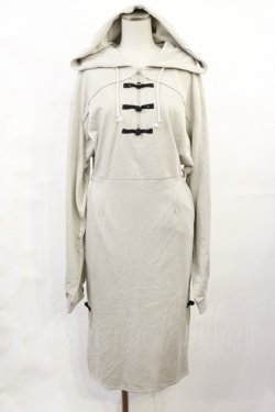 画像1: IRO+IRO / チャイナスリットパーカーワンピース M グレー H-25-06-08-1014-LO-OP-NS-ZH
