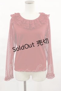PINK HOUSE / ポルカドットチュール使いカットソー 3（M） レッド H-25-06-08-1019-LO-TO-NS-ZH