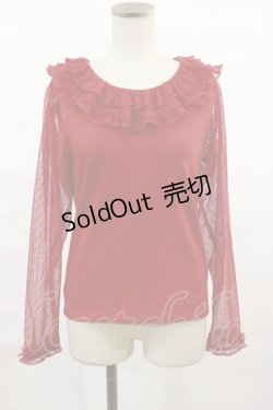 画像1: PINK HOUSE / ポルカドットチュール使いカットソー 3（M） レッド H-25-06-08-1019-LO-TO-NS-ZH