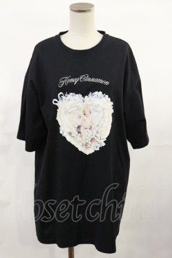 画像1: Honey Cinnamon / Angel Heart Tシャツ Free ブラック H-25-06-08-1020-LO-TS-NS-ZH