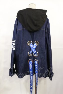 画像2: IRO+IRO / デニムジャケット×パーカー お天気カラーのドッキングWeatherトップス Free デニム/ブラック H-25-06-08-1021-LO-JA-NS-ZH