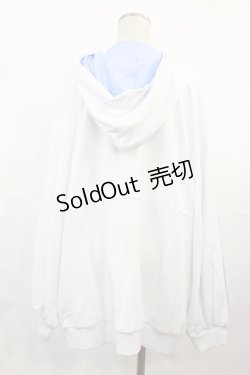 画像2: ぽっぷこーんミュージアム / ゲーム実況者の胡麻ぽんず様がデザイン『ゆるっとビッグシルエットパーカー』 Free オフ/サックス H-25-06-08-1024-LO-TO-NS-ZH