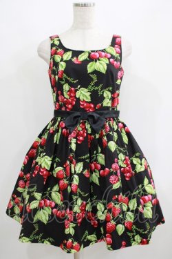 画像1: MILK / CHERRY gardenドレス  ブラックベース H-25-06-08-006-ML-OP-KB-ZH