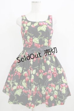 画像1: MILK / CHERRY gardenドレス  ブラックベース H-25-06-08-006-ML-OP-KB-ZH