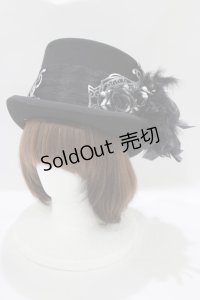 corgi-corgi / ローズフェザーシルクハット  ブラック H-25-06-08-080-GO-AC-KB-ZH