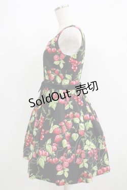 画像2: MILK / CHERRY gardenドレス  ブラックベース H-25-06-08-006-ML-OP-KB-ZH