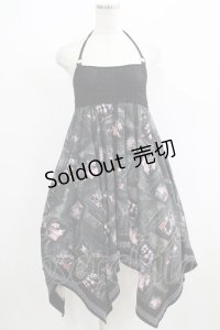 Ozz oneste / 絵画プリント2Wayスカート/キャミ  黒 H-25-06-08-014-OO-SK-KB-ZH