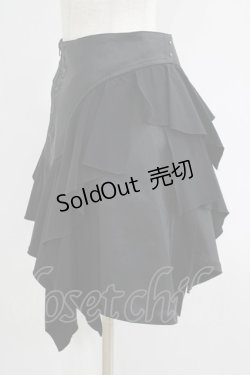 画像2: Ozz Croce / アシメラッフルスカート  黒 H-25-06-08-016-OO-SK-KB-ZH
