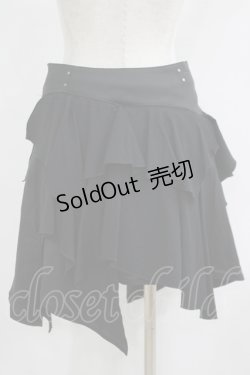 画像3: Ozz Croce / アシメラッフルスカート  黒 H-25-06-08-016-OO-SK-KB-ZH