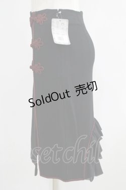 画像2: abilletage / チャイナタイトスカート  レッド×ブラック H-25-06-08-021-GO-SK-KB-ZH
