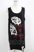 HELL CAT PUNKS / ダメージタンクトップ F 黒 H-25-06-08-023-PU-TO-KB-ZH