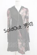 Ozz Croce / 異素材切替チュニックワンピース  黒 H-25-06-09-1024-OO-OP-KB-ZH
