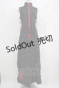 Qutie Frash / 配色オールインワン  黒×赤 H-25-06-09-1036-QU-PA-KB-ZH