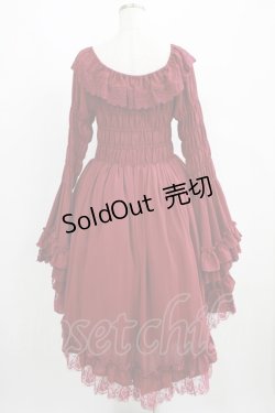 画像3: ATELIER PIERROT / 姫袖ベビードールワンピース  ワイン H-25-06-09-1003-EL-OP-KB-ZH