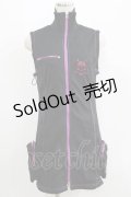 Qutie Frash / スカル配色ベスト  黒×紫 H-25-06-09-1044-QU-TO-KB-ZH