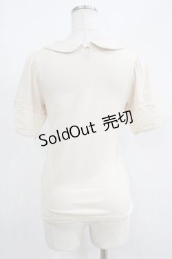 画像3: Leur Getter / 透かしレース袖カットソー  アイボリー H-25-06-09-1046-LU-TO-KB-ZH