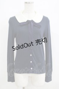 Jane Marple / ヴィンテージロゴエンブロイダリーのカーディガン  ネイビー H-25-06-09-1053-JM-TO-KB-ZH