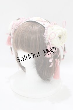 画像1: Ozz On / 和気香龍お団子カチューシャクリップ式ヘッドドレス  ピンク H-25-06-09-1059-OO-AC-KB-ZH