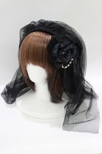 ATELIER PIERROT / ローズヴェールカチューシャ  ブラック H-25-06-09-1061-EL-AC-KB-ZH