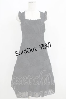 画像1: MIHO MATSUDA / 薔薇フロッキーワンピース M 黒 H-25-06-09-1012-GO-OP-KB-ZH