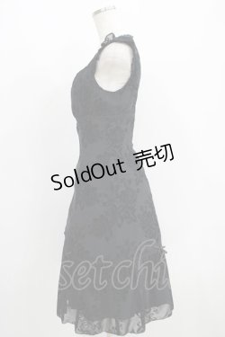 画像2: MIHO MATSUDA / 薔薇フロッキーワンピース M 黒 H-25-06-09-1012-GO-OP-KB-ZH