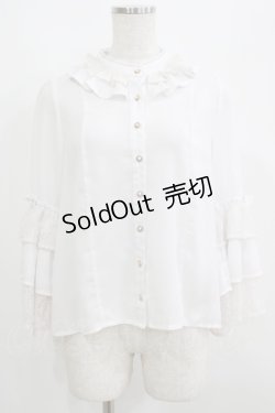 画像1: axes femme kawaii / 3段フリル姫袖ブラウス M オフ H-25-06-10-035-AX-BL-NS-ZH