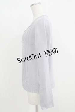 画像2: axes femme / ファーカラーカーディガン M ブルー H-25-06-10-045-AX-TO-NS-ZH