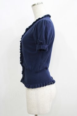 画像2: Angelic Pretty / Dreamシェルボタンニットカーディガン Free ネイビー H-25-06-10-049-AP-TO-NS-ZH