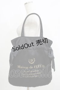 Maison de FLEUR / ダブルリボントートバッグ  ブラック H-25-06-10-050-LO-BG-NS-ZH