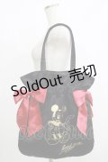 Maison de FLEUR / Mickey Mouse/ダブルリボントート  ブラック/レッド H-25-06-10-051-LO-BG-NS-ZH