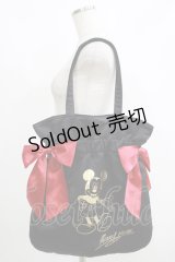 Maison de FLEUR / Mickey Mouse/ダブルリボントート  ブラック/レッド H-25-06-10-051-LO-BG-NS-ZH
