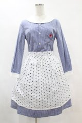 ネバアランド / 仔羊エプロンワンピース  青 H-25-06-10-1037-LO-OP-KB-ZH