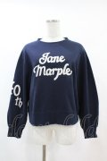 Jane Marple / ロゴエンブロイダリースウェット  ネイビー H-25-06-10-1008-JM-TO-KB-ZH