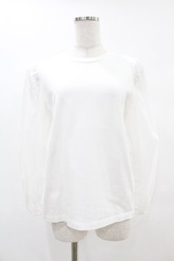 画像1: Jane Marple / シアースリーブトップス  白 H-25-06-10-1048-JM-TO-KB-ZH
