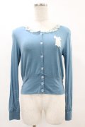 Emily Temple cute / Ribbonレースカーディガン  ブルー H-25-06-10-1058-ET-TO-KB-ZH