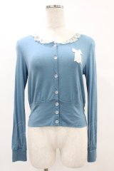Emily Temple cute / Ribbonレースカーディガン  ブルー H-25-06-10-1058-ET-TO-KB-ZH
