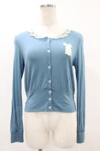 Emily Temple cute / Ribbonレースカーディガン  ブルー H-25-06-10-1058-ET-TO-KB-ZH