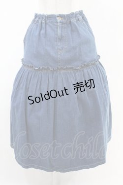 画像1: Jane Marple / コットンデニムティアードスカート  インディゴ H-25-06-10-1009-JM-SK-KB-ZH