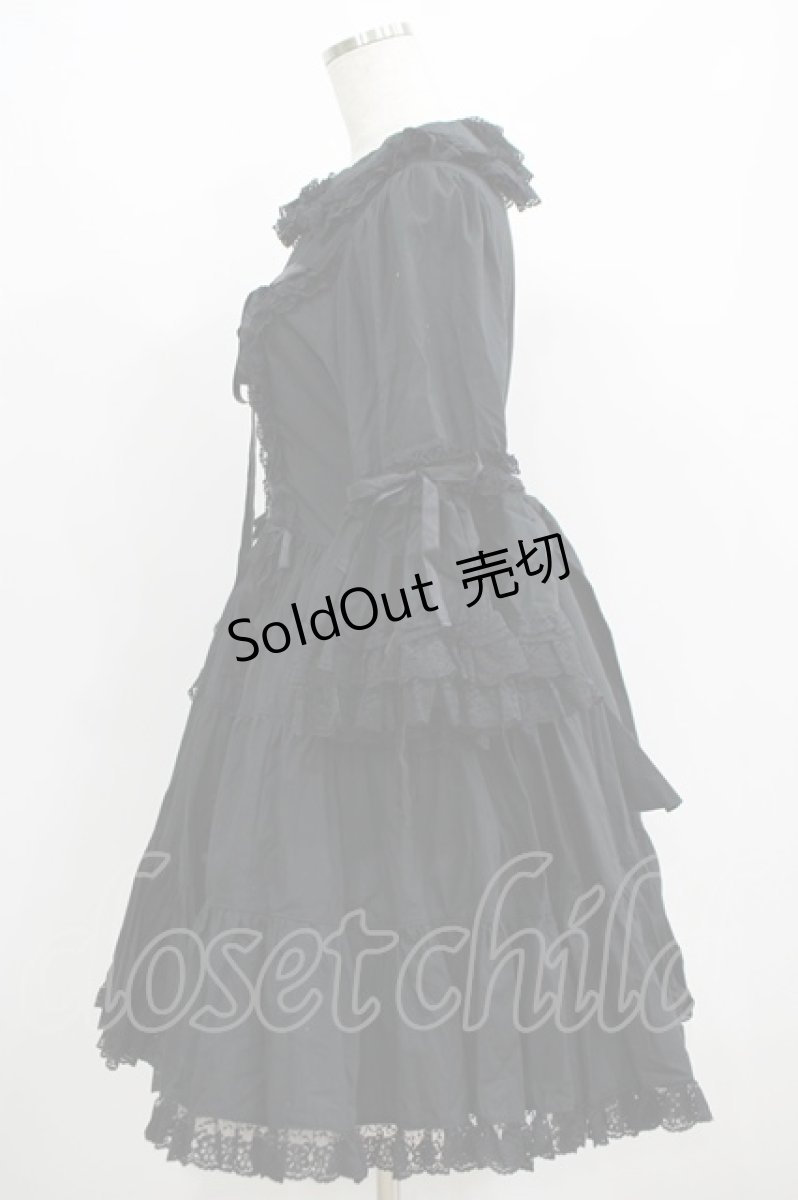 画像2: metamorphose / ラッパ袖ティアードワンピース Free ブラック H-25-06-10-010-ME-OP-NS-ZH (2)
