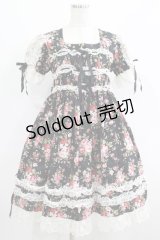 metamorphose / 薔薇柄袖付ジャンパースカート(2000年） Free ブラック H-25-06-10-011-ME-OP-NS-ZH