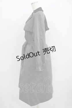 画像2: axes femme / バイカラーレーストレンチコート M グレー H-25-06-10-016-AX-CO-NS-ZH