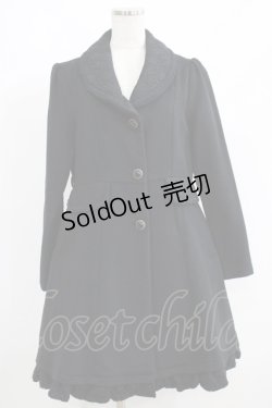 画像1: axes femme / レースカラーコート M ブラック H-25-06-10-019-AX-CO-NS-ZH
