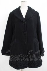 axes femme / レース使いコート M ブラック H-25-06-10-021-AX-CO-NS-ZT-C054