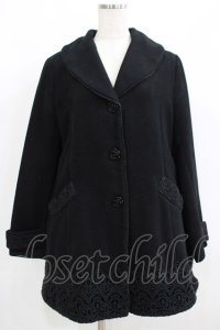 axes femme / レース使いコート M ブラック H-25-06-10-021-AX-CO-NS-ZT-C054
