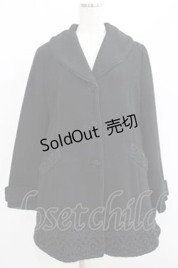 画像1: axes femme / レース使いコート M ブラック H-25-06-10-021-AX-CO-NS-ZT-C054