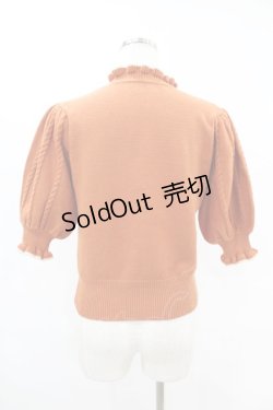 画像2: F&A / 配色フリル5分袖ケーブルニットプルオーバー Free ORANGE H-25-06-11-044-LO-TO-NS-ZH
