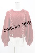 Fi.n.t / リボンレースアップケーブルニットプルオーバー Free RED H-25-06-11-047-CA-TO-NS-ZH
