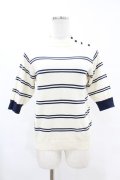 Fi.n.t / フレンチボーダー5分袖ニットプルオーバー Free OFF×NAVY H-25-06-11-051-CA-TO-NS-ZH